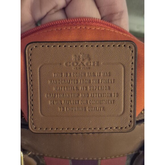 COACH F38312 VARISTY STRIPE MINI BENNETT SATCHEL X-BODY Purse Bag - Picture 10 of 16